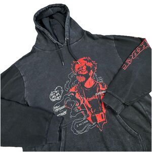 Vintage Corpse Husband Hoodie Men 4XL Black Miss You Y2K Acid Wash Anime